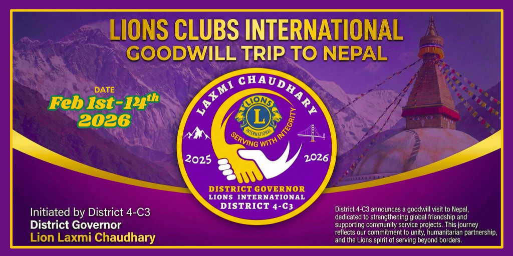 Announcement: Lions Goodwill Trip to Nepal 2026